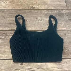 Babaton Dark Teal Ribbed cropped Tank